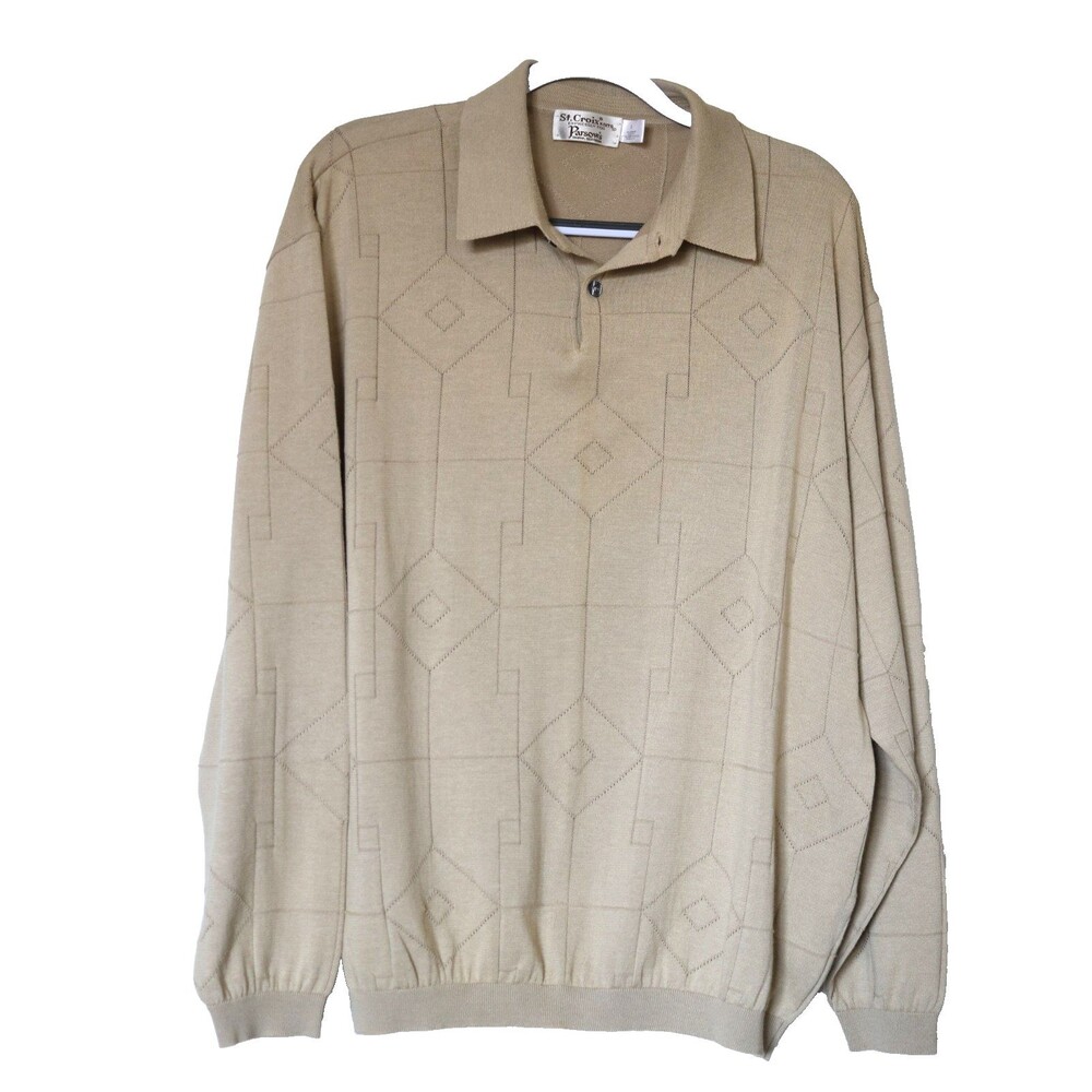 St. Croix Knit Light Weight Sweater Cashmere Blend Made in the USA Size L